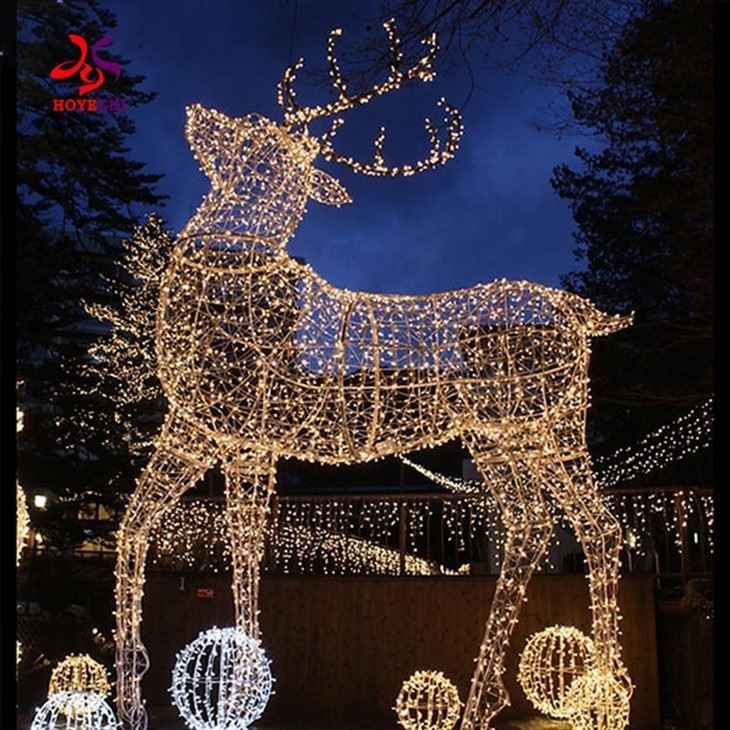 Large Life Size Led 3d Lighted Animal Decoration Christmas Reindeer Motif Lights
